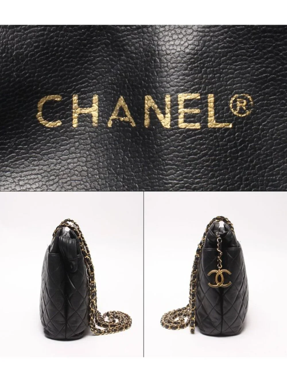 Chanel Chain Shoulder Bag Gold Quilted